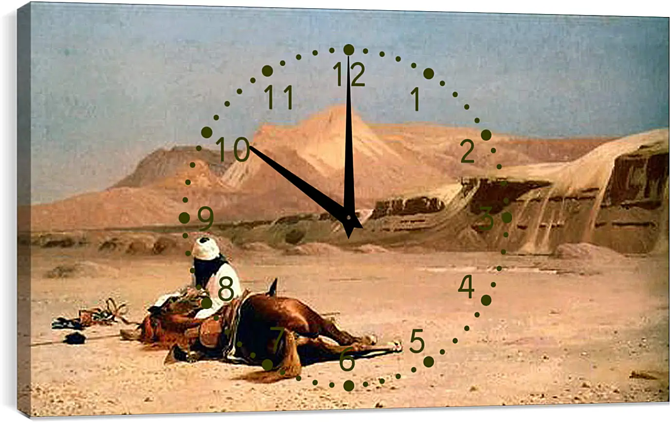Часы картина - Rider and His Steed In The Desert. Жан-Леон Жером