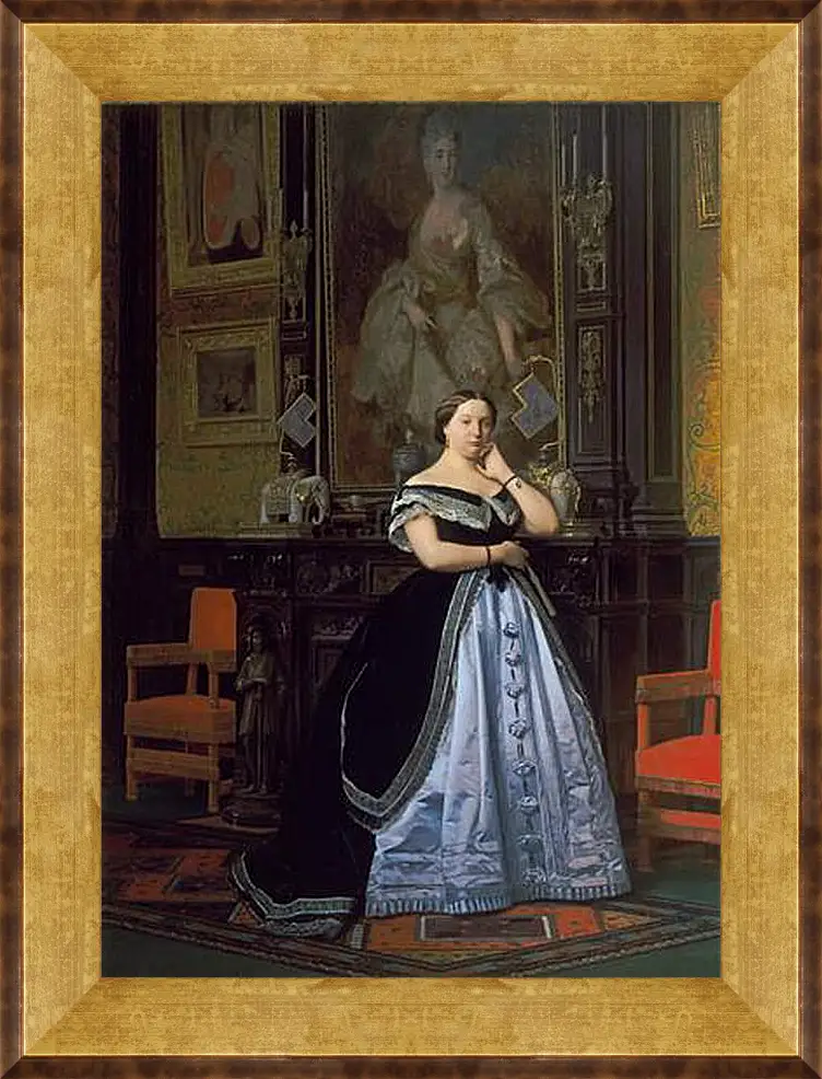 Картина в раме - Charlotte de Rothschild - Портрет Баронессы Натаниель. Жан-Леон Жером