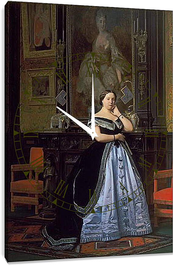 Часы картина - Charlotte de Rothschild - Портрет Баронессы Натаниель. Жан-Леон Жером
