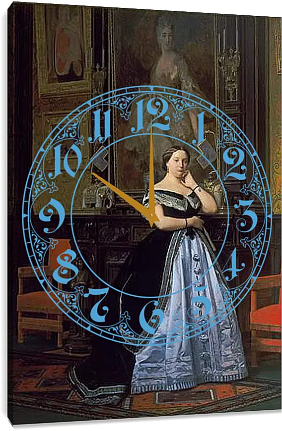 Часы картина - Charlotte de Rothschild - Портрет Баронессы Натаниель. Жан-Леон Жером