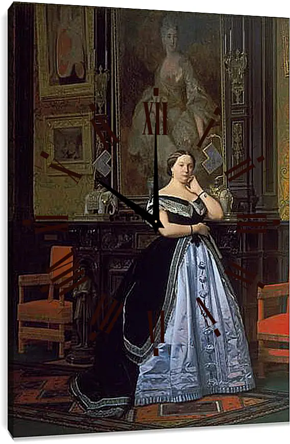 Часы картина - Charlotte de Rothschild - Портрет Баронессы Натаниель. Жан-Леон Жером