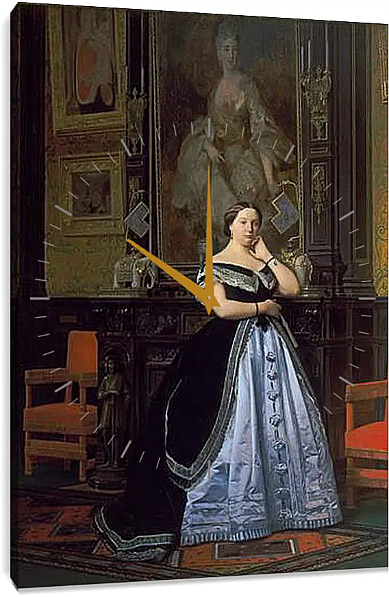 Часы картина - Charlotte de Rothschild - Портрет Баронессы Натаниель. Жан-Леон Жером