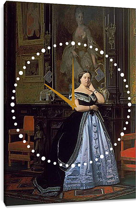 Часы картина - Charlotte de Rothschild - Портрет Баронессы Натаниель. Жан-Леон Жером
