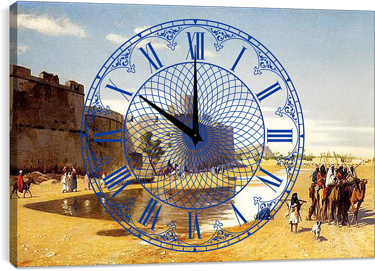 Часы картина - arab_town - Арабская крепость. Жан-Леон Жером
