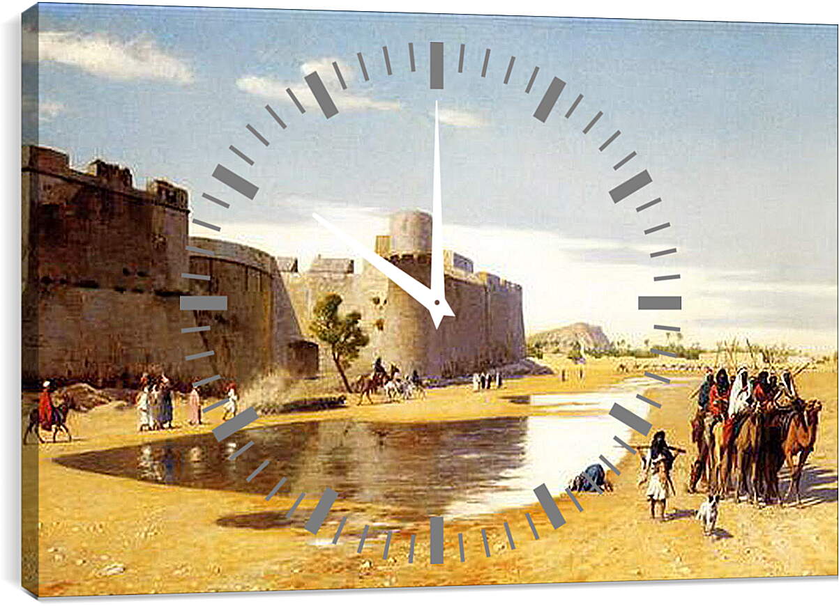 Часы картина - arab_town - Арабская крепость. Жан-Леон Жером
