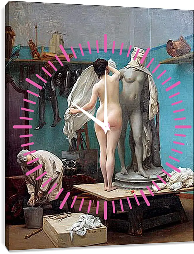 Часы картина - Завершение сеанса. Жан-Леон Жером