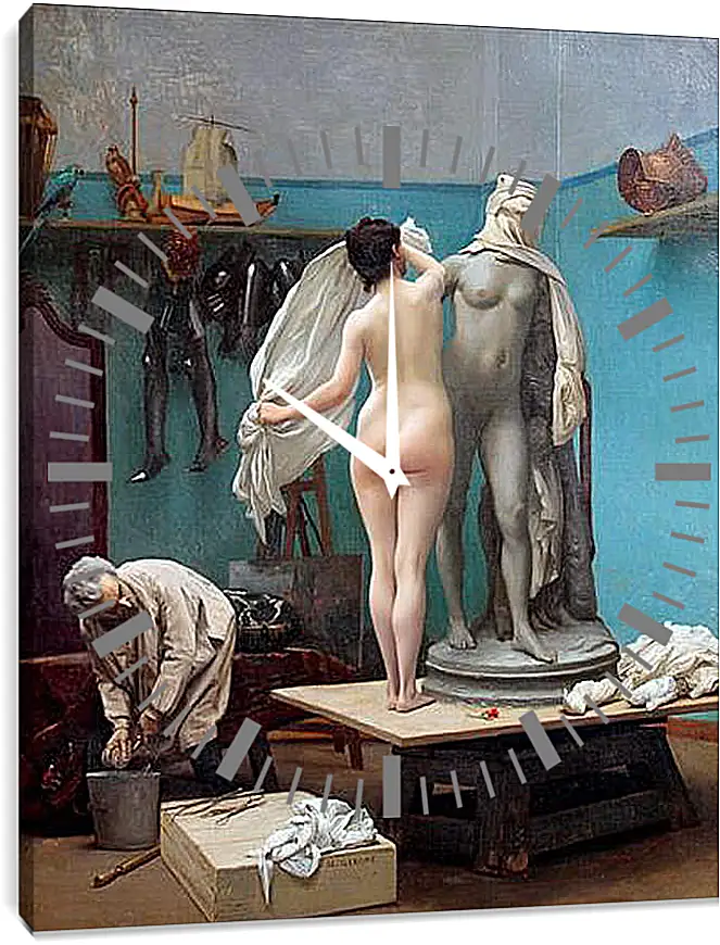 Часы картина - Завершение сеанса. Жан-Леон Жером
