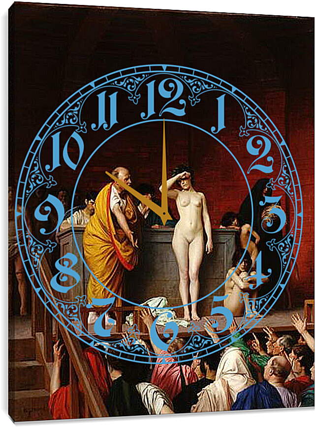 Часы картина - Рынок рабов в Риме. Жан-Леон Жером
