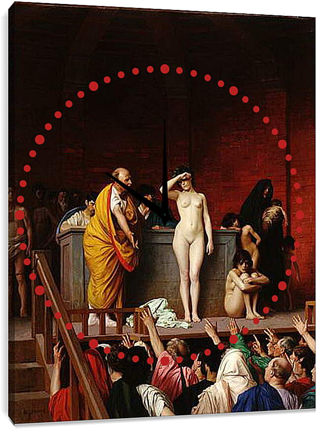 Часы картина - Рынок рабов в Риме. Жан-Леон Жером
