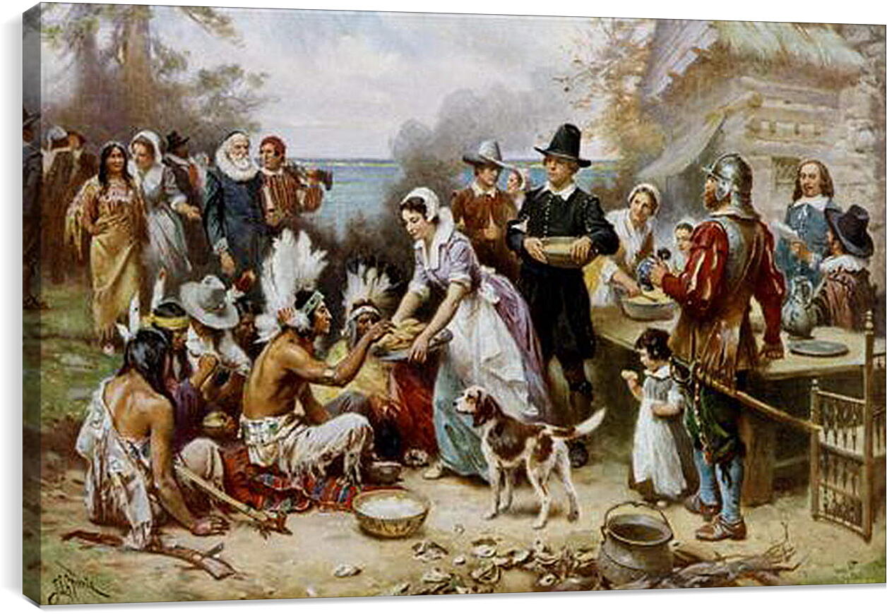Постер и плакат - The First Thanksgiving. Жан-Леон Жером
