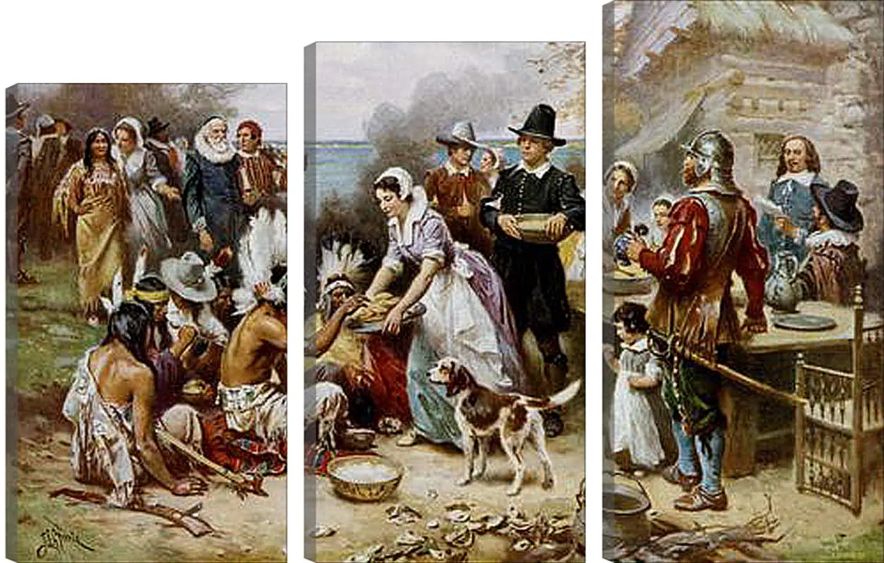 Модульная картина - The First Thanksgiving. Жан-Леон Жером