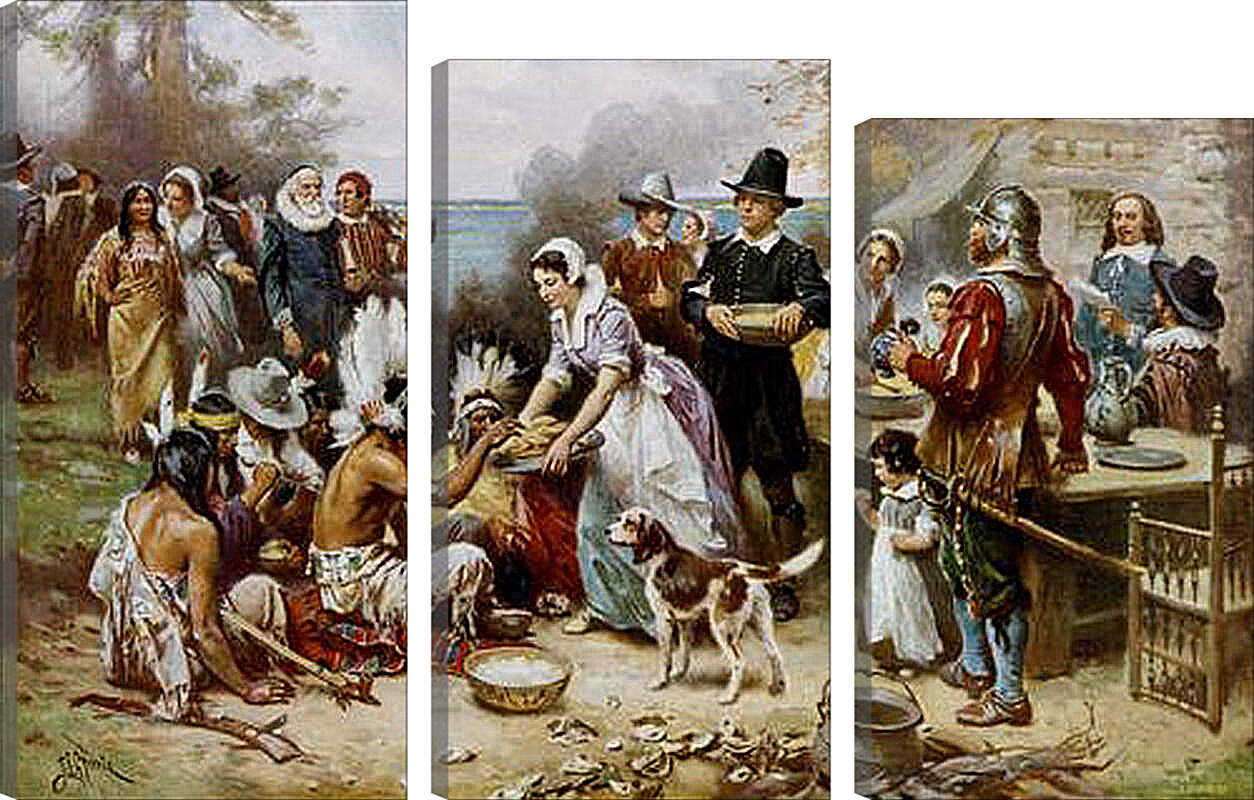 Модульная картина - The First Thanksgiving. Жан-Леон Жером
