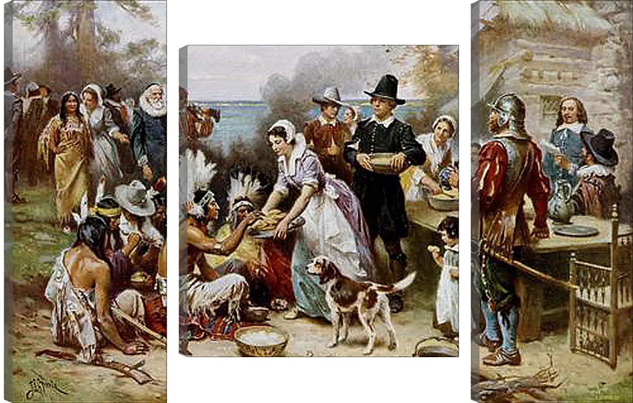 Модульная картина - The First Thanksgiving. Жан-Леон Жером
