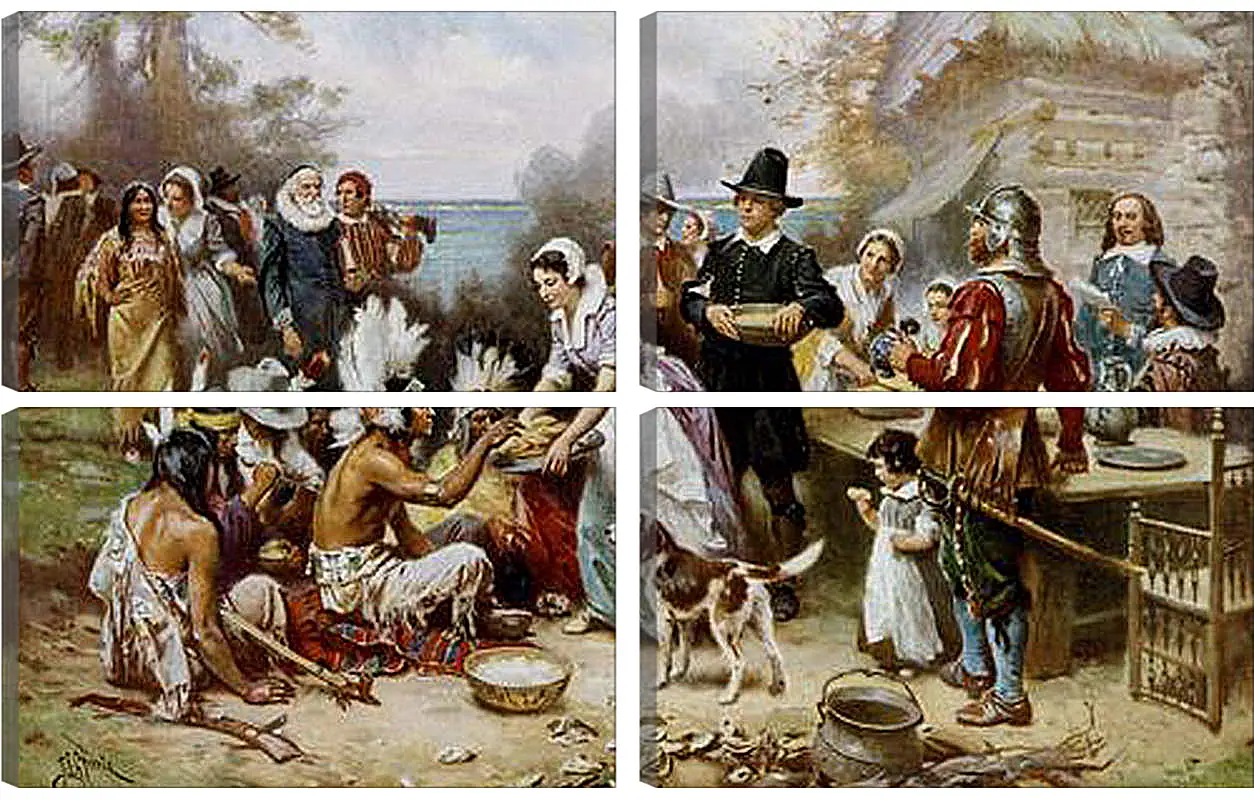 Модульная картина - The First Thanksgiving. Жан-Леон Жером
