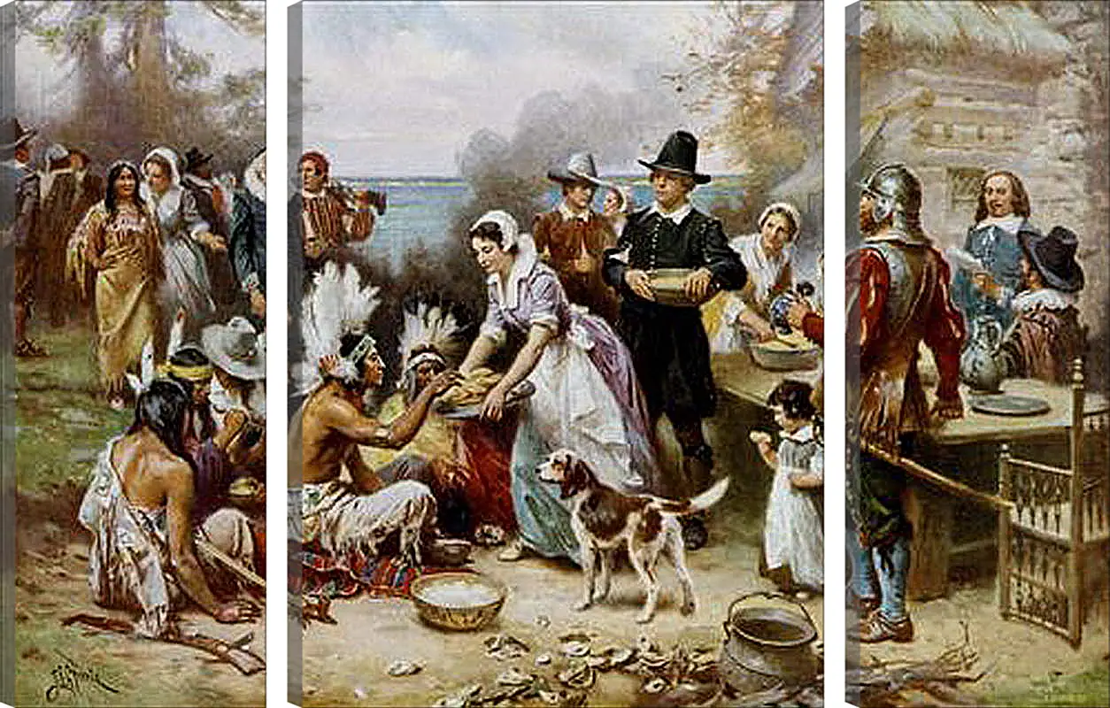 Модульная картина - The First Thanksgiving. Жан-Леон Жером