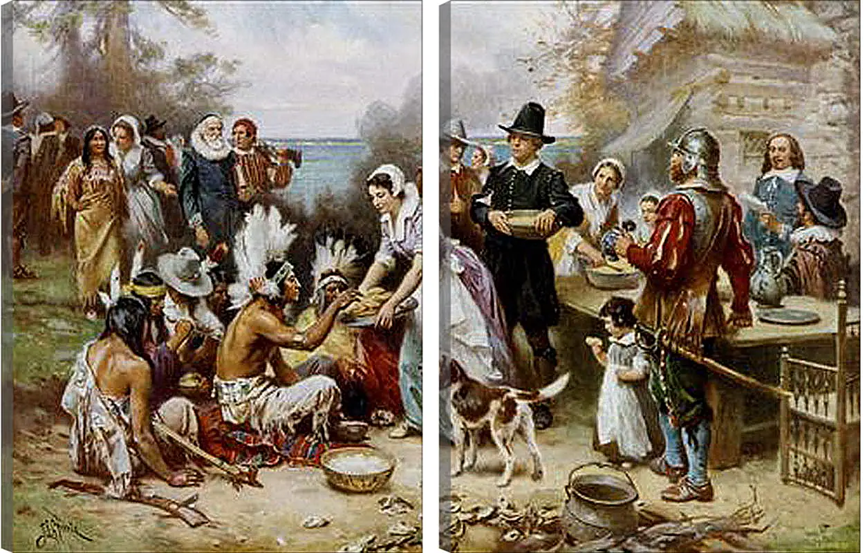 Модульная картина - The First Thanksgiving. Жан-Леон Жером