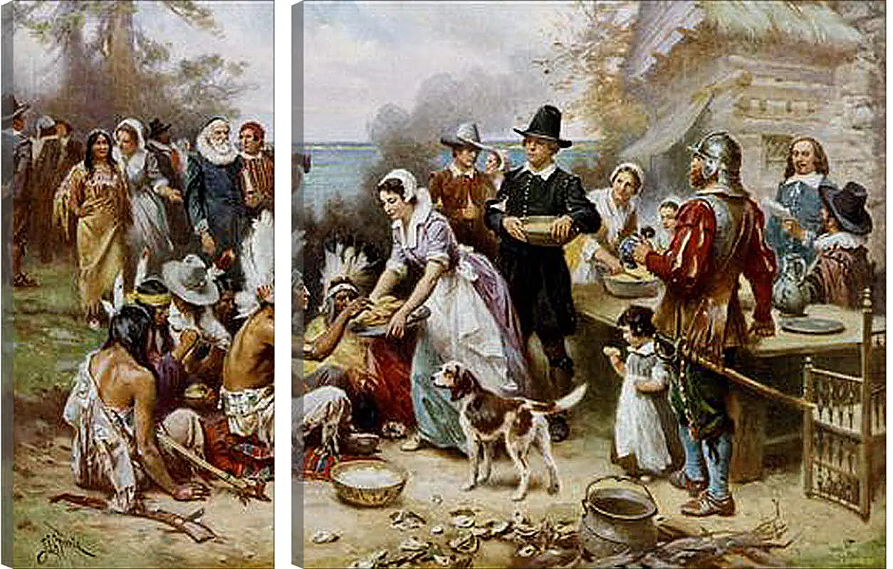 Модульная картина - The First Thanksgiving. Жан-Леон Жером
