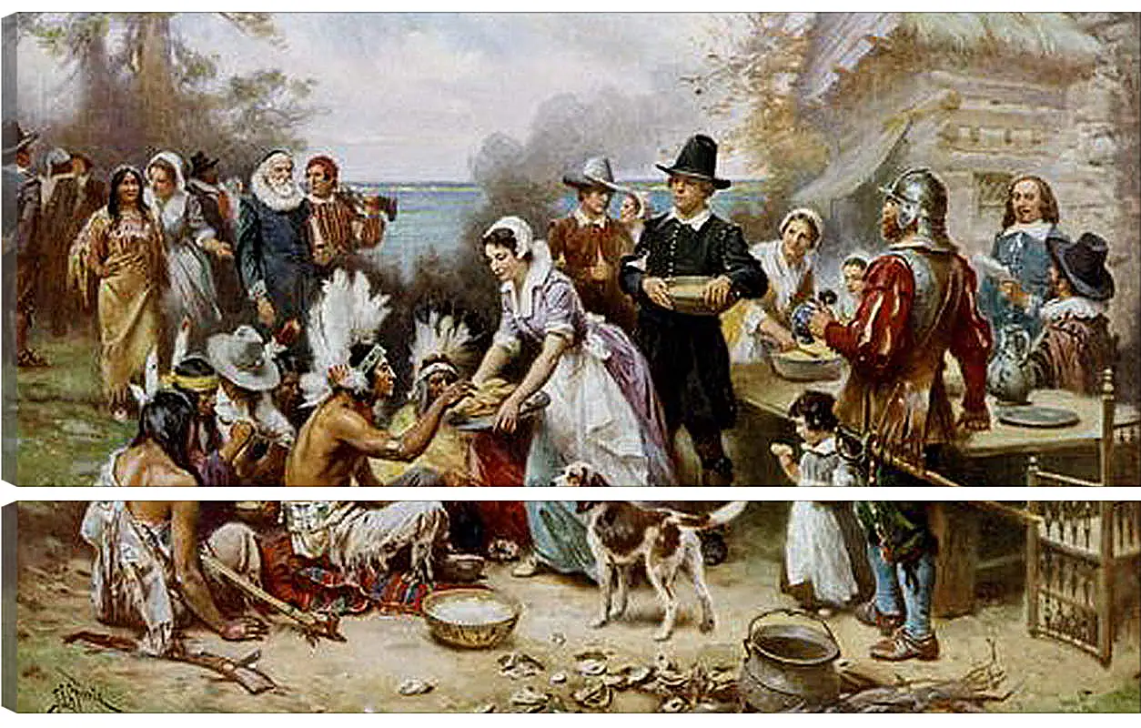 Модульная картина - The First Thanksgiving. Жан-Леон Жером
