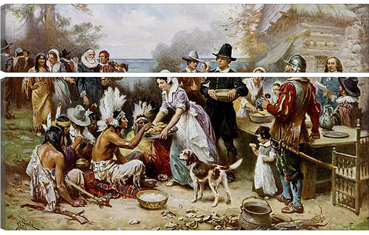 Модульная картина - The First Thanksgiving. Жан-Леон Жером