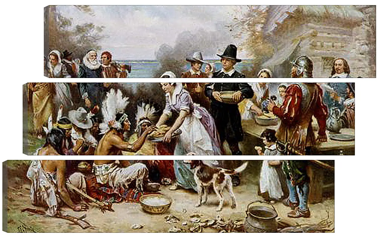 Модульная картина - The First Thanksgiving. Жан-Леон Жером
