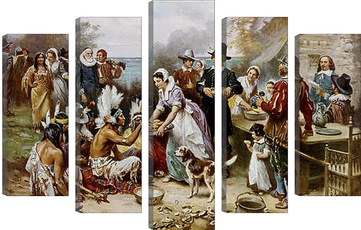 Модульная картина - The First Thanksgiving. Жан-Леон Жером