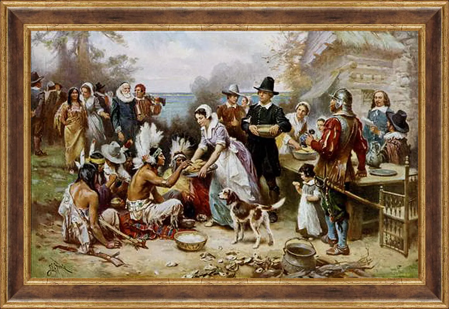 Картина в раме - The First Thanksgiving. Жан-Леон Жером