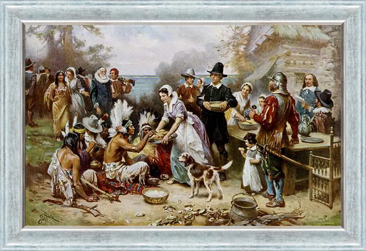 Картина в раме - The First Thanksgiving. Жан-Леон Жером