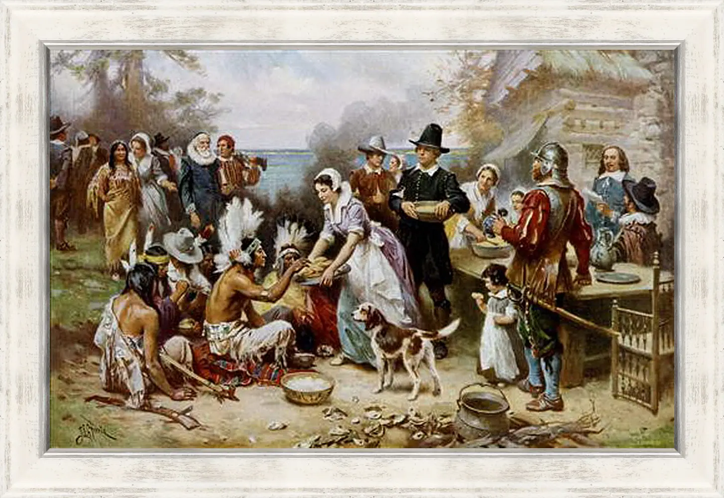 Картина в раме - The First Thanksgiving. Жан-Леон Жером
