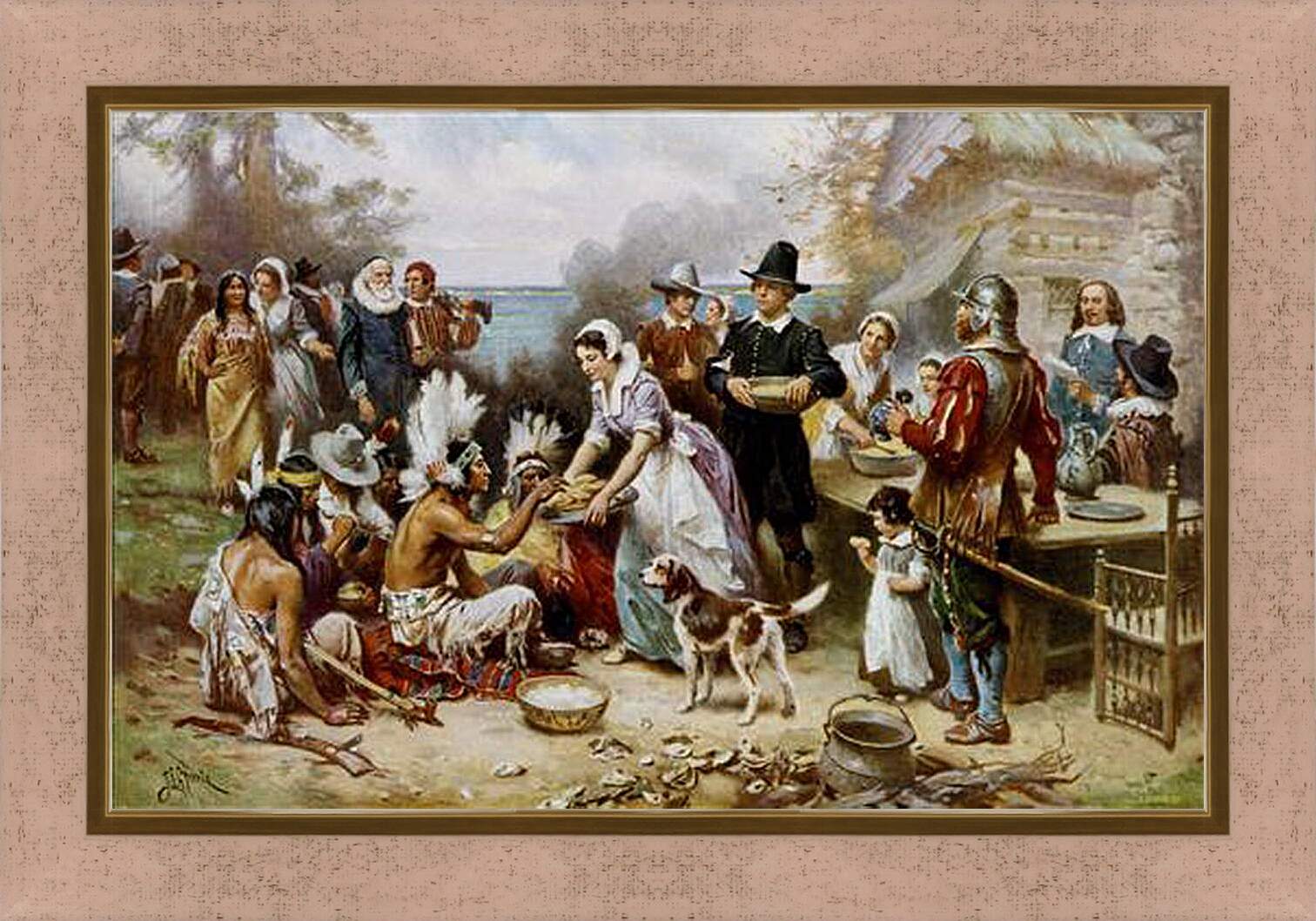 Картина в раме - The First Thanksgiving. Жан-Леон Жером