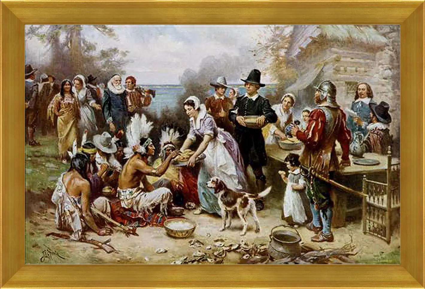 Картина в раме - The First Thanksgiving. Жан-Леон Жером
