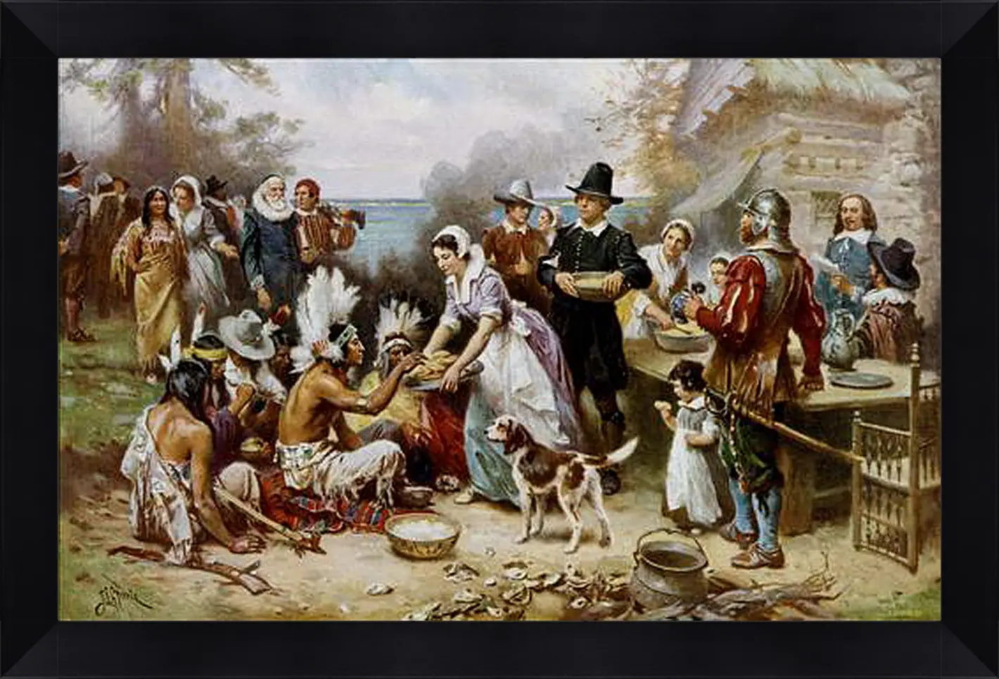 Картина в раме - The First Thanksgiving. Жан-Леон Жером