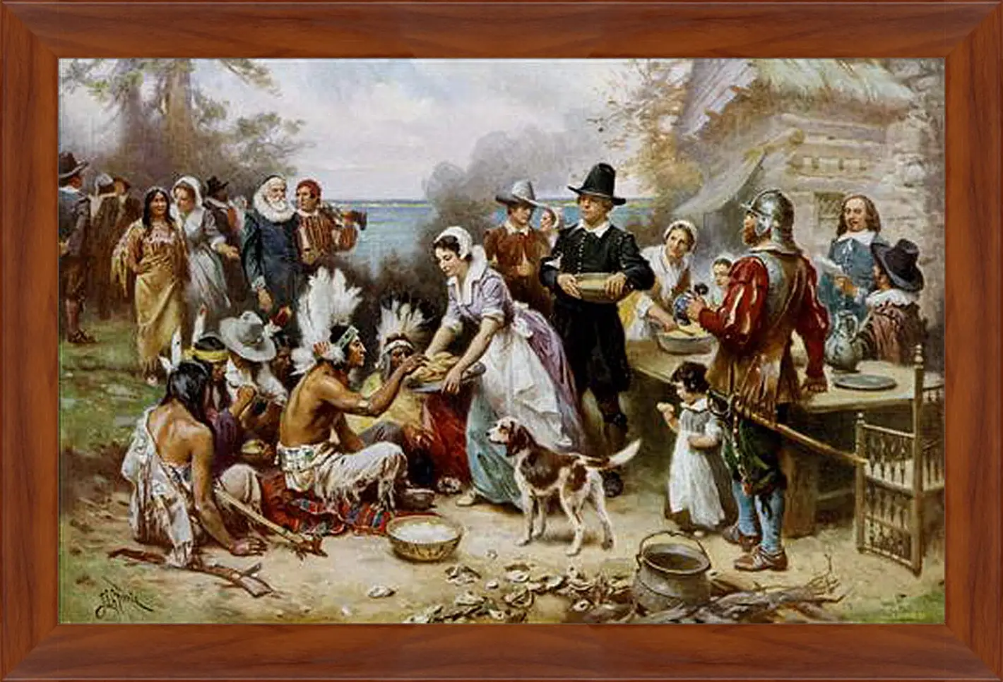 Картина в раме - The First Thanksgiving. Жан-Леон Жером
