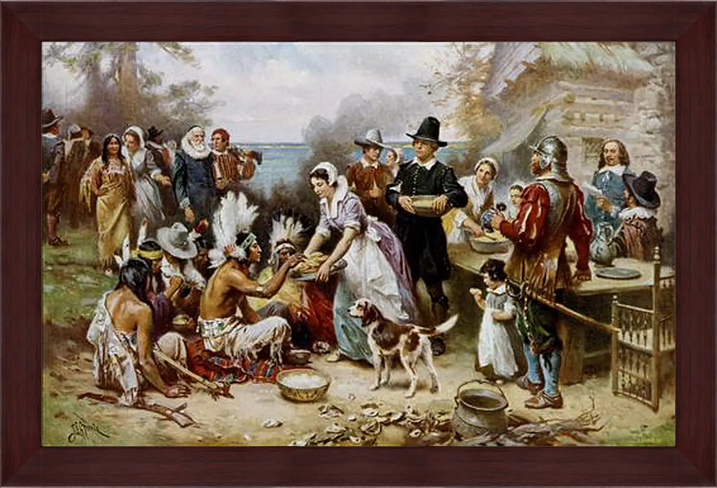 Картина в раме - The First Thanksgiving. Жан-Леон Жером