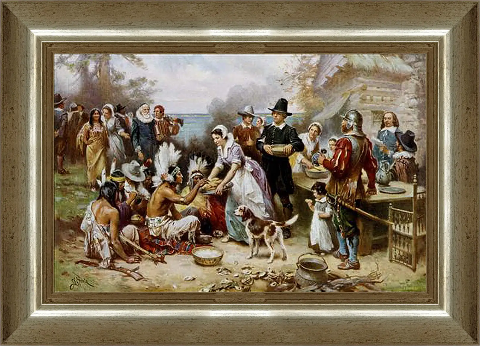 Картина в раме - The First Thanksgiving. Жан-Леон Жером