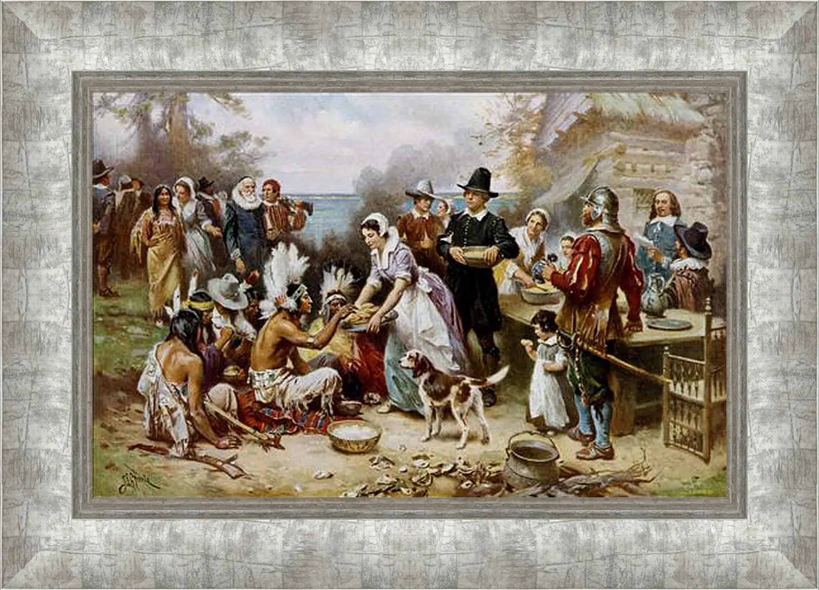 Картина в раме - The First Thanksgiving. Жан-Леон Жером