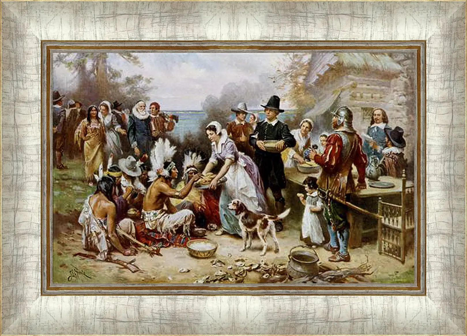 Картина в раме - The First Thanksgiving. Жан-Леон Жером
