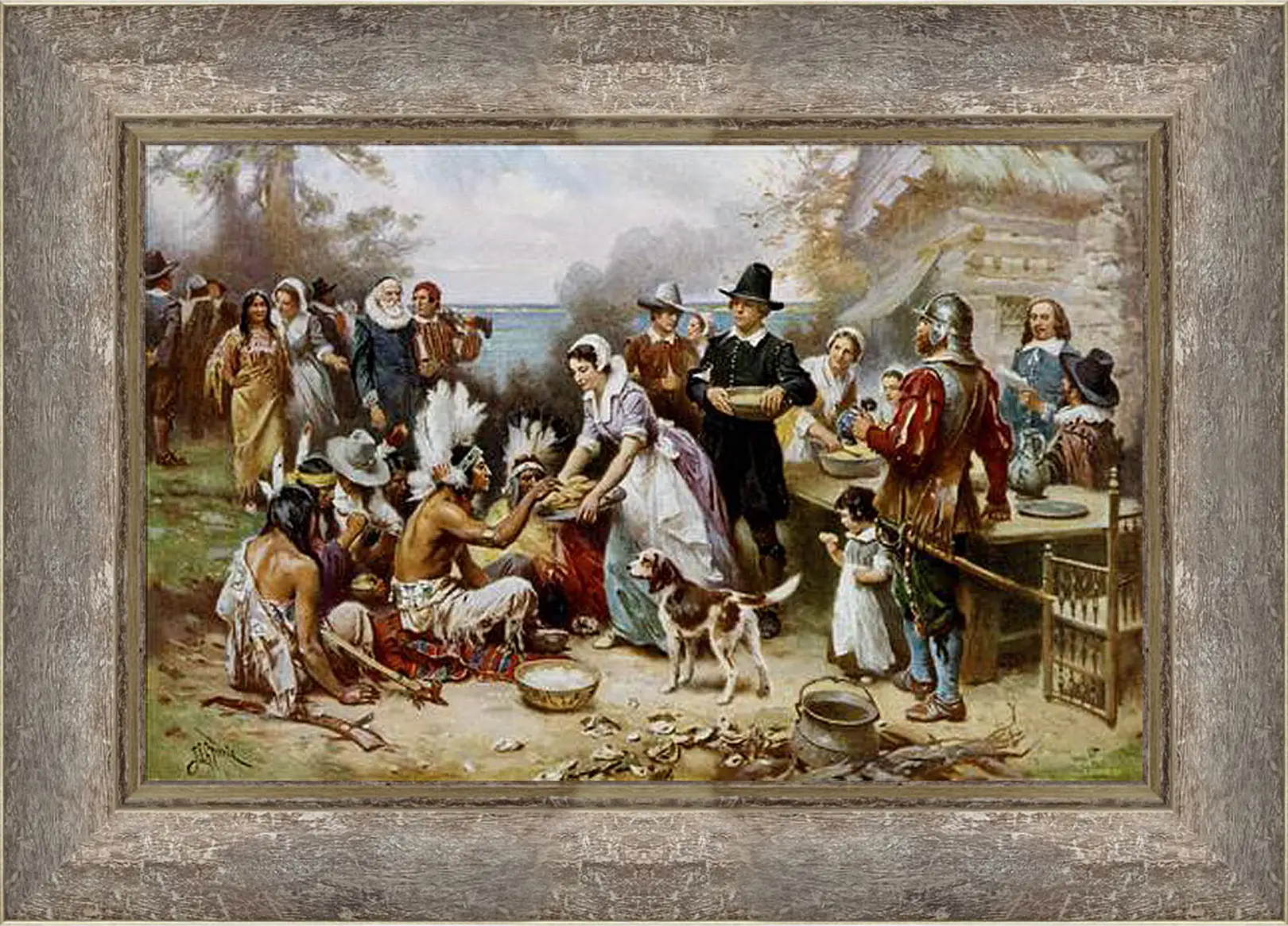 Картина в раме - The First Thanksgiving. Жан-Леон Жером