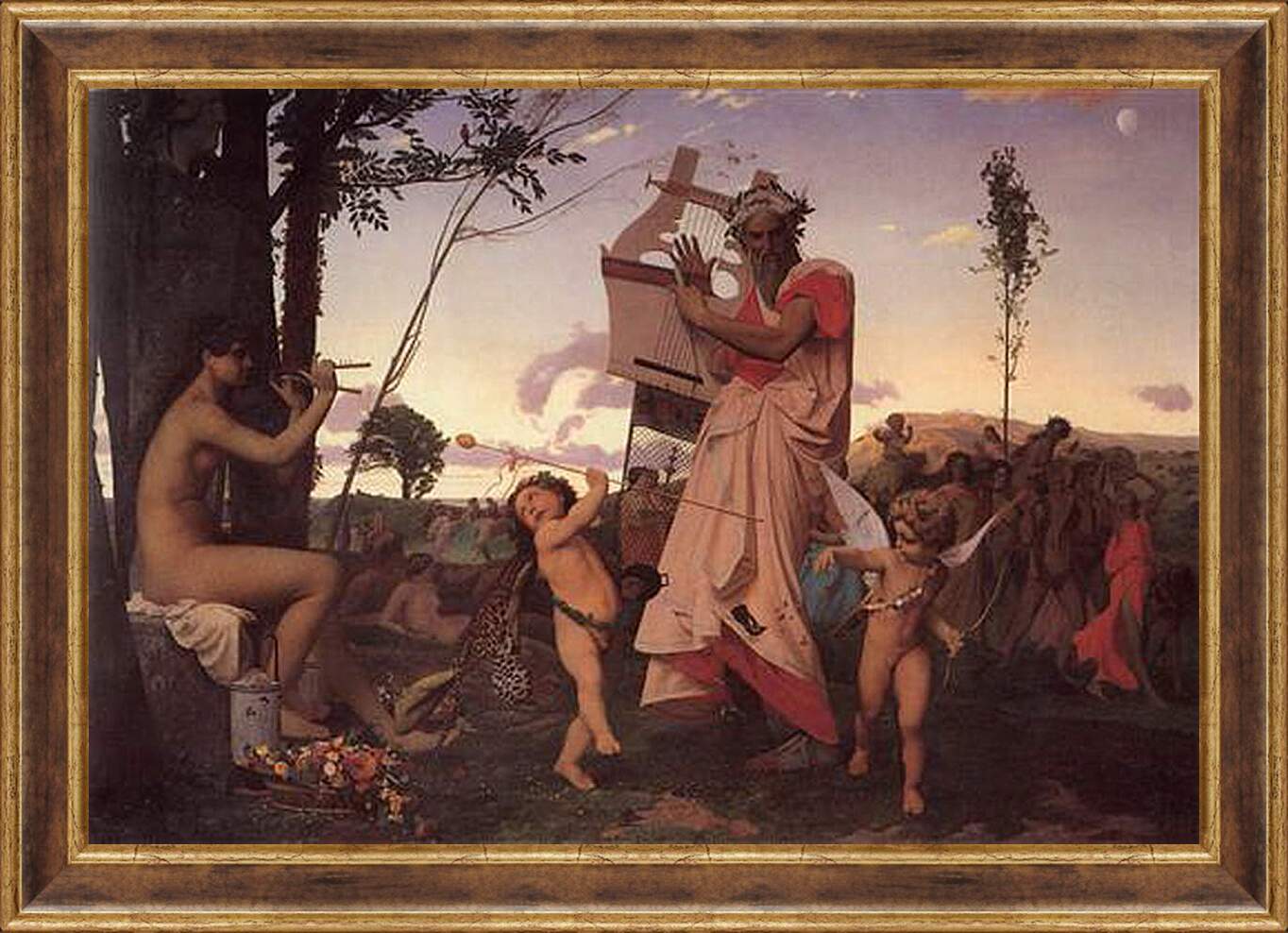 Картина в раме - Anacreon Bacchus and Cupid. Жан-Леон Жером
