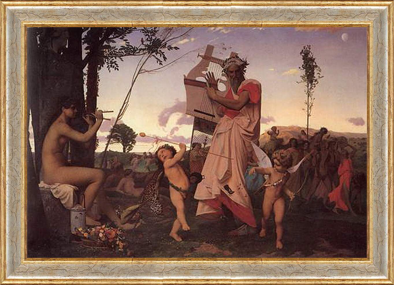 Картина в раме - Anacreon Bacchus and Cupid. Жан-Леон Жером
