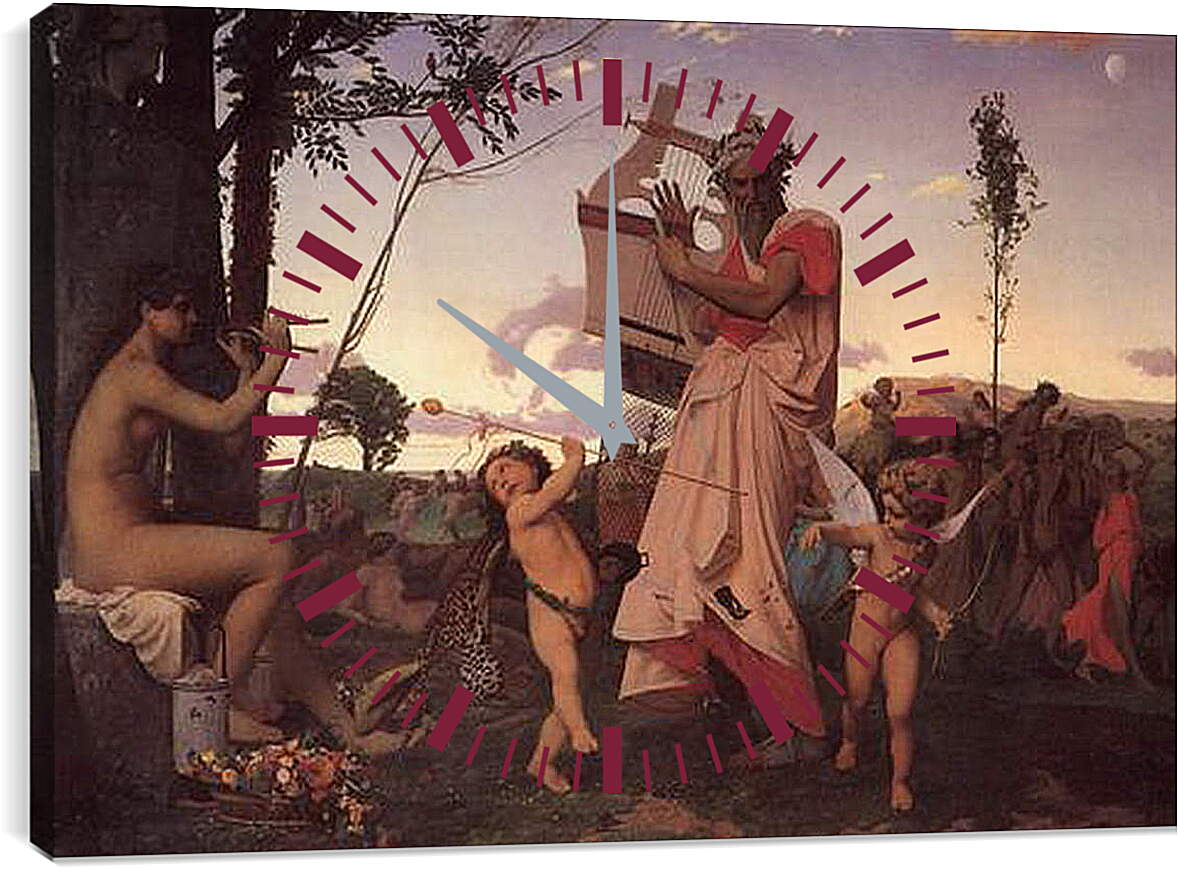 Часы картина - Anacreon Bacchus and Cupid. Жан-Леон Жером
