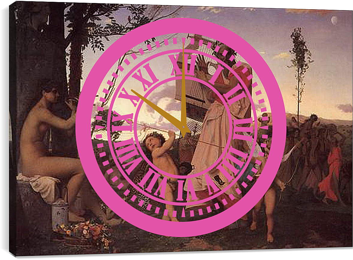 Часы картина - Anacreon Bacchus and Cupid. Жан-Леон Жером
