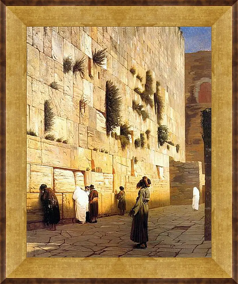 Картина в раме - Solomons Wall Jerusalem. Жан-Леон Жером