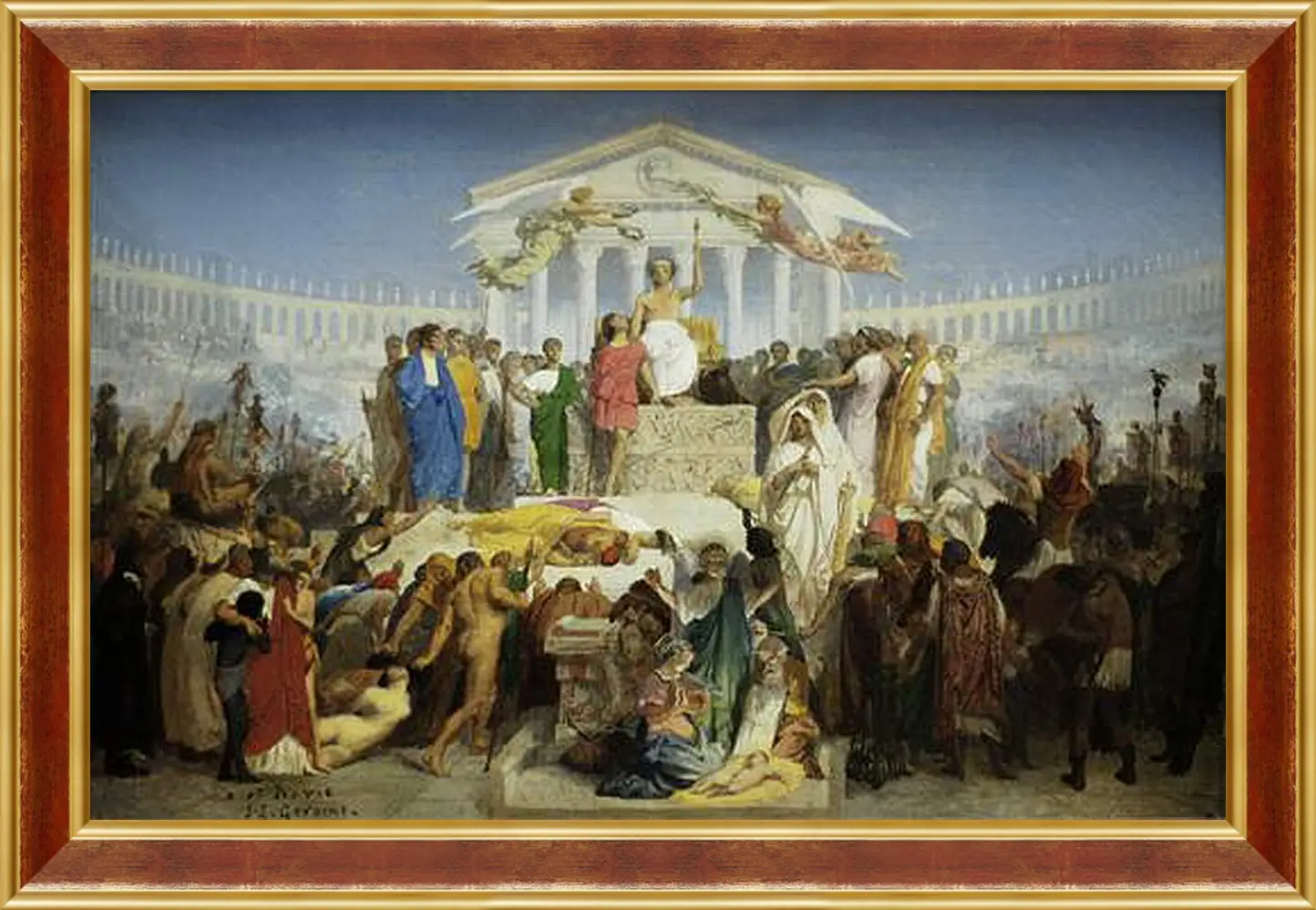Картина в раме - The Age of Augustus - The Birth of Christ. Жан-Леон Жером