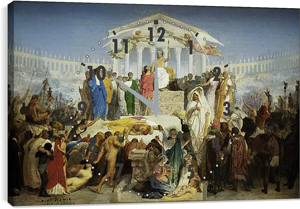 Часы картина - The Age of Augustus - The Birth of Christ. Жан-Леон Жером
