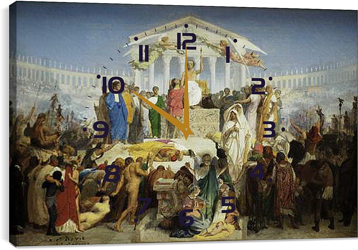 Часы картина - The Age of Augustus - The Birth of Christ. Жан-Леон Жером
