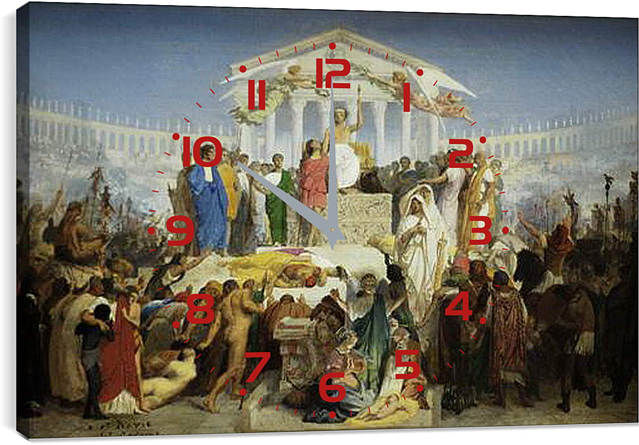 Часы картина - The Age of Augustus - The Birth of Christ. Жан-Леон Жером
