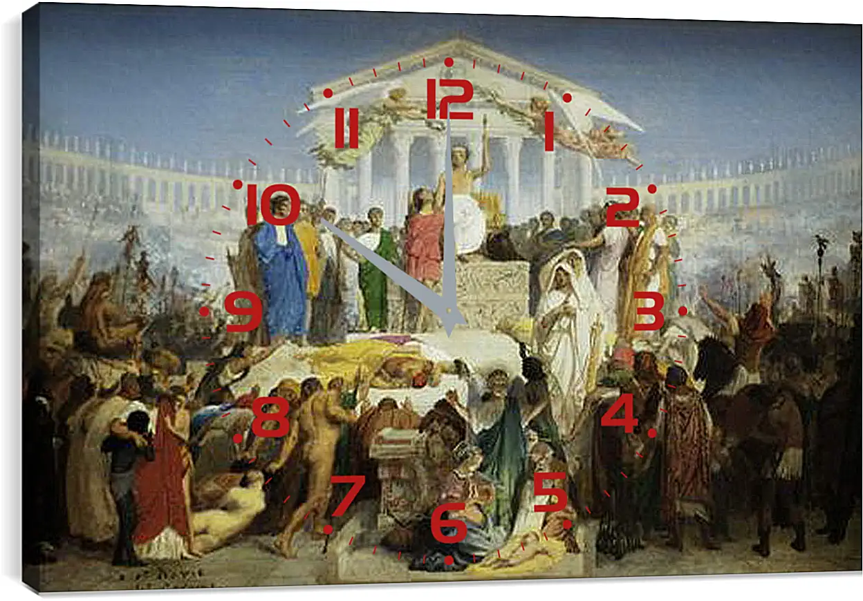 Часы картина - The Age of Augustus - The Birth of Christ. Жан-Леон Жером