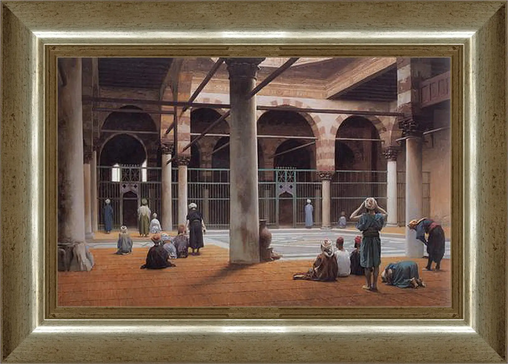 Картина в раме - Interior of a Mosque. Жан-Леон Жером