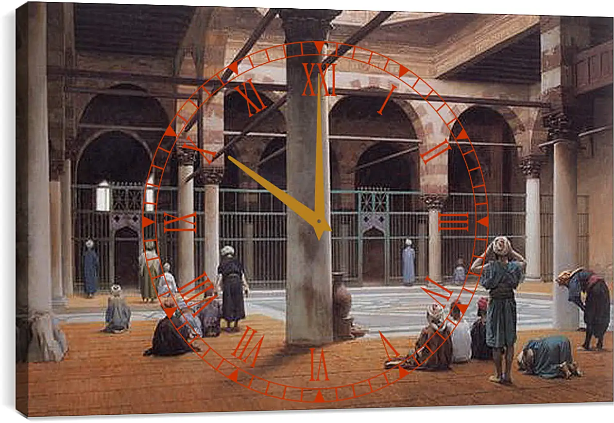 Часы картина - Interior of a Mosque. Жан-Леон Жером