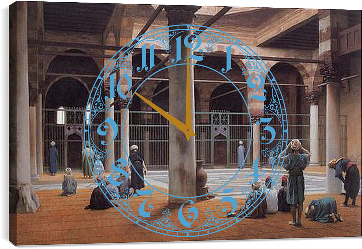 Часы картина - Interior of a Mosque. Жан-Леон Жером
